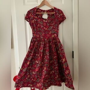 Royal Monk Retro Style Holiday Print Dress
